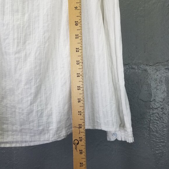 Rag & Bone Drew Blouse Women S Off Shoulder Smocked White Stripe Cotton Crop Top - Picture 13 of 15